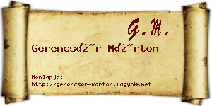 Gerencsér Márton névjegykártya