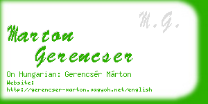 marton gerencser business card